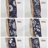 4cm tie-dyed navy blue fabric floral woven ribbon, DIY handmade bow ribbon for clothing accessories details Picture